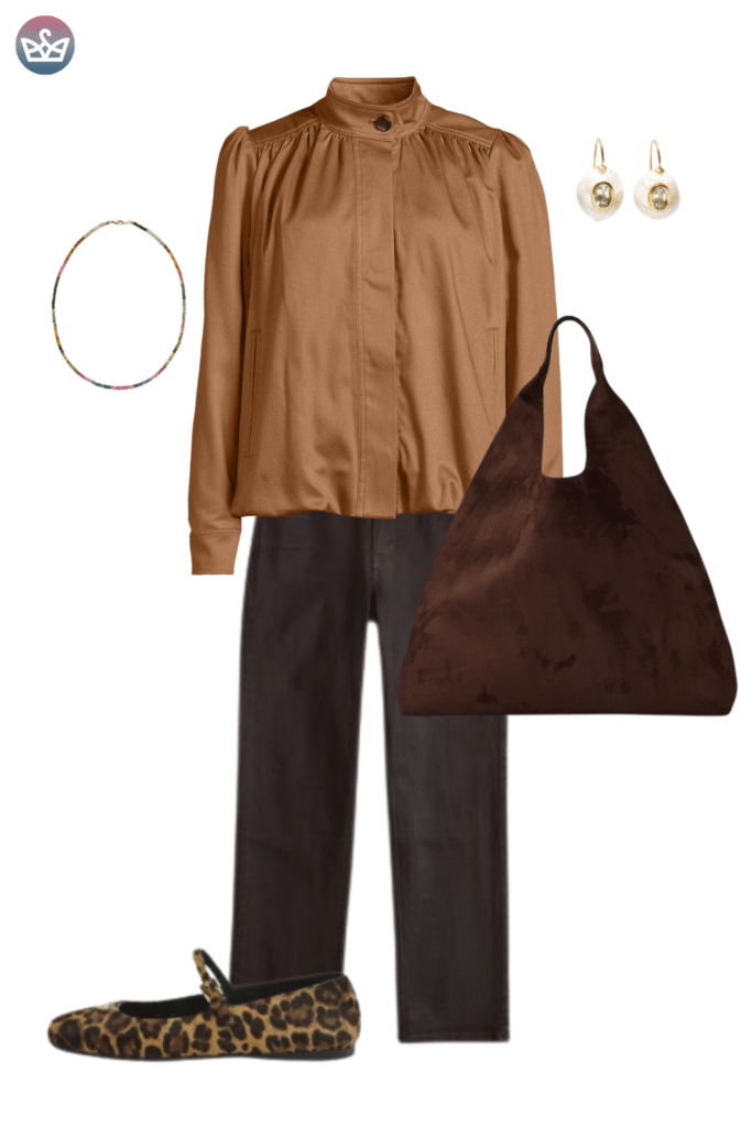 12 must have suede bags for fall that will elevate any outfit 2 adjust my crown An oversized dark brown leather bag paired with a chic outfit of a suede like blouse and dark trousers