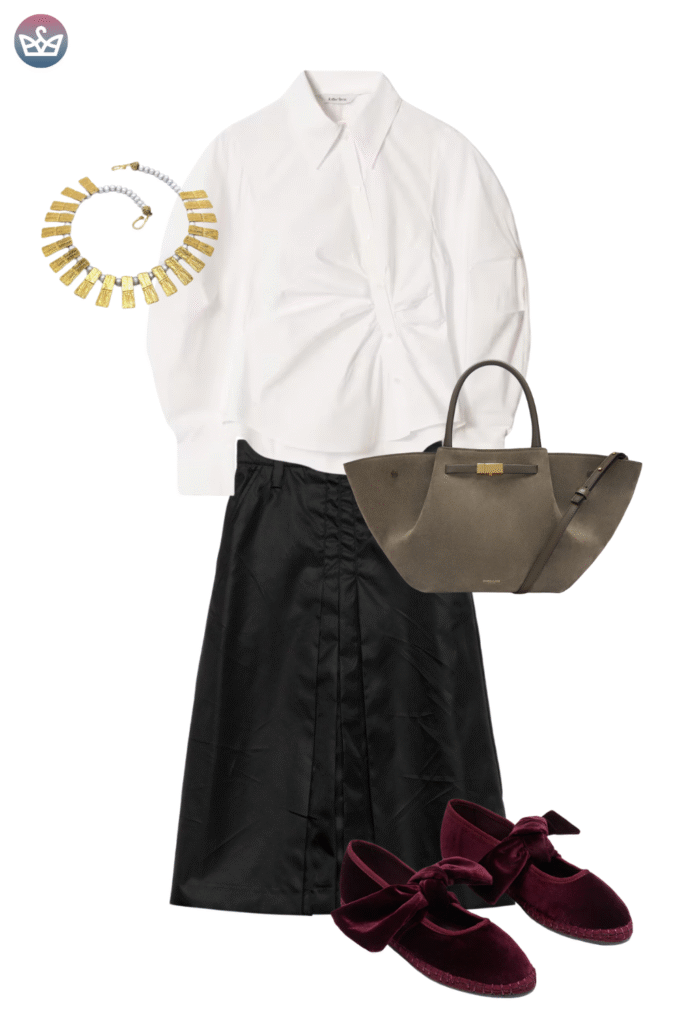 12 must have suede bags for fall that will elevate any outfit 6 adjust my crown A dark structured handbag providing a polished finish to a classic office look with a white blouse and burgundy loafers