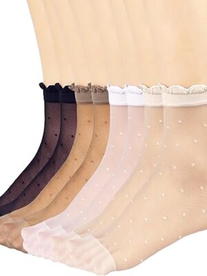 Mcool Mary 12 Pairs Women's Sheer Ruffled Socks