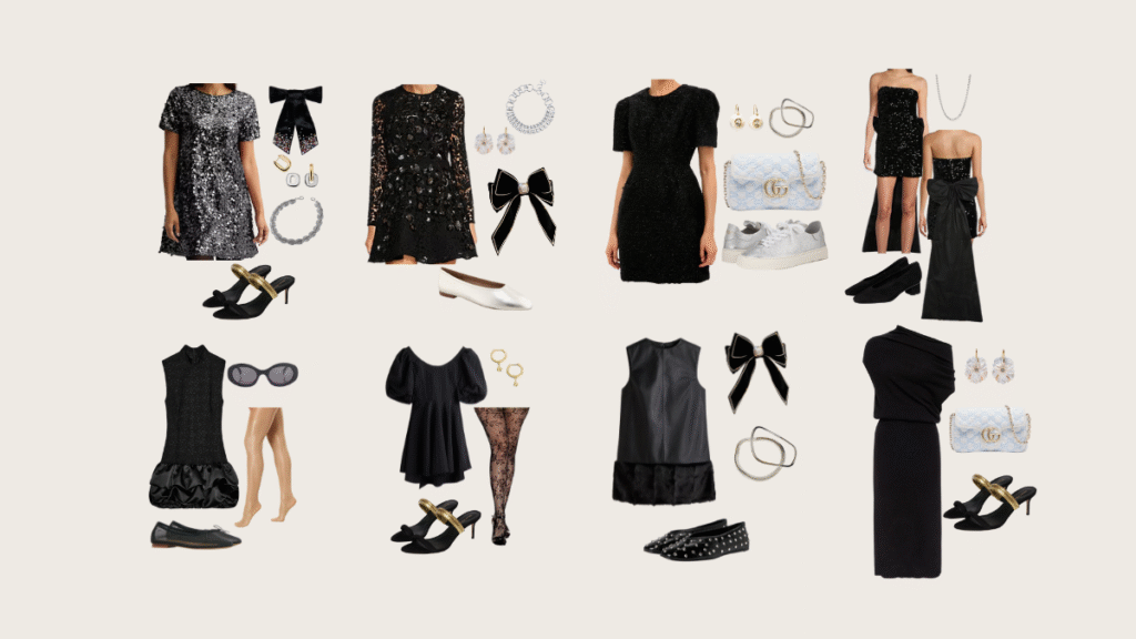 The little black dress reimagined your complete holiday wardrobe in one piece how do i style one black dress for the holidaysgive me outfit ideas the art of selection answer box quick take pick the black dress that makes you say heck yes then re style it with strategic hosiery shoes jewelry and hair pieces so