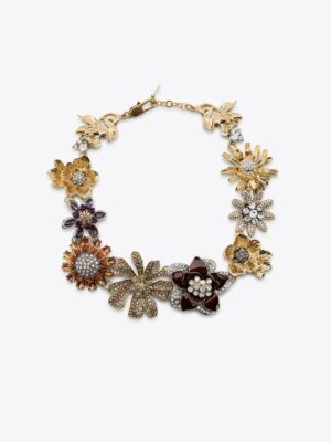 FLOWER JEWEL GLITTER NECKLACE