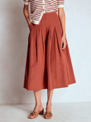 Valentina Taffeta Midi Skirt