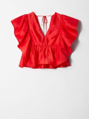 Ruffle V-Neck Blouse