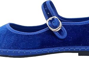 Women's Mary Jane Ballet Flats with Silver Buckle Strap - More Options Available