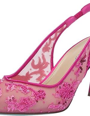 Betsey Johnson Womens Nikki Cushioned Footbed Laceless Slingback Heels