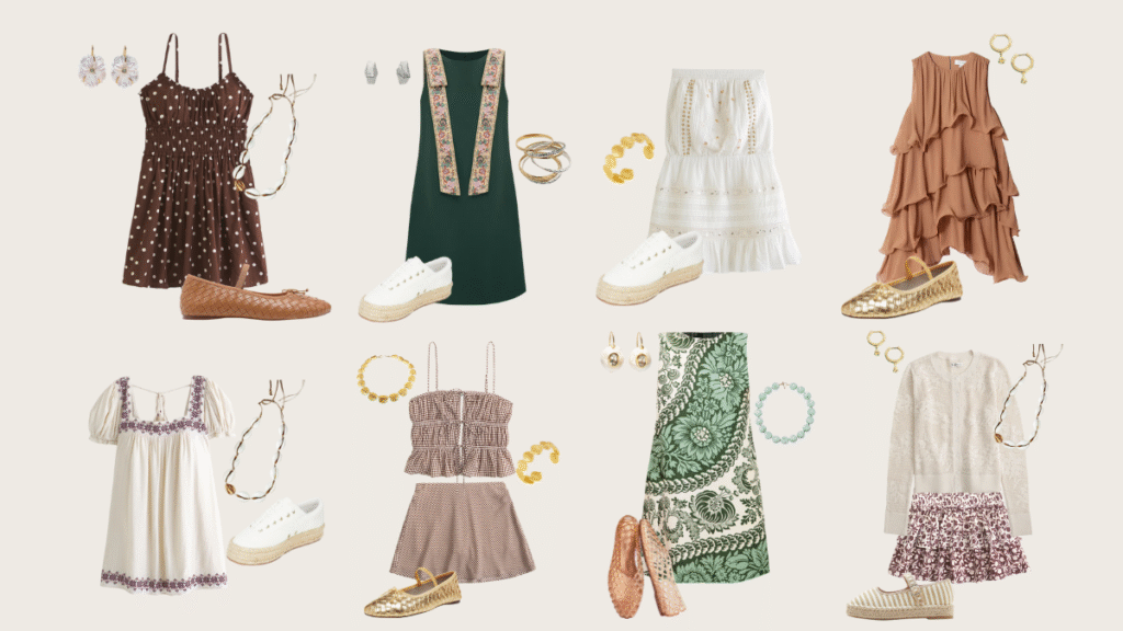 Answer box yesyou can look seasonal without sweating think breezy fabrics in harvest tones skin baring silhouettes and beach proof shoes these outfit ideas nod to fall while keeping you cool start with one light dress or set in cinnamon cocoa olive or cream add breathable layers open stitch cardi poplin shirt you can tie at the waist choose sand friendly flatswoven