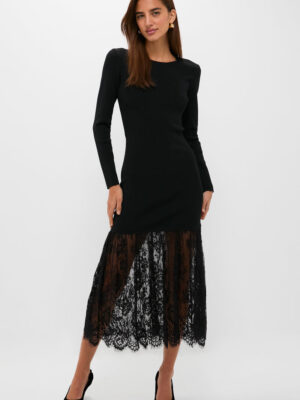 Hyacinth House Black Knit Giavanna Maxi Dress