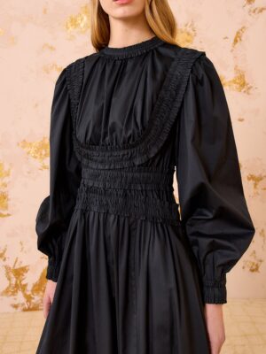 Skye Cotton Long Dress Black Cotton Dress