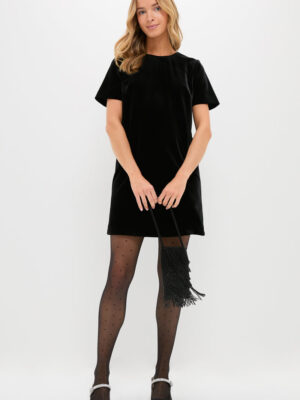 Pomander Place Black Velvet Mae Dress