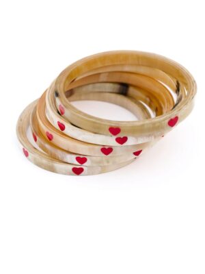 Red Heart Bangle Stack