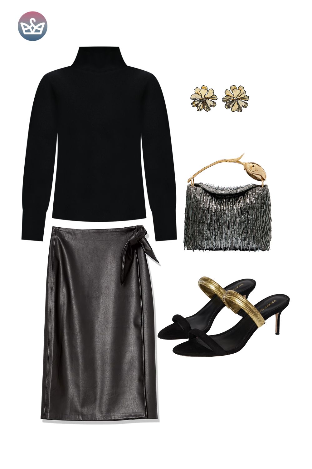 Options to use a cozy hangout staple for simple party outfits shop your closet first I mean it Pull out every skirt every interesting pant every piece that makes you feel something Think metallic jeans iridescent pants and skirts Try them with your mvp that you probably already own a black turtleneck Yes that one