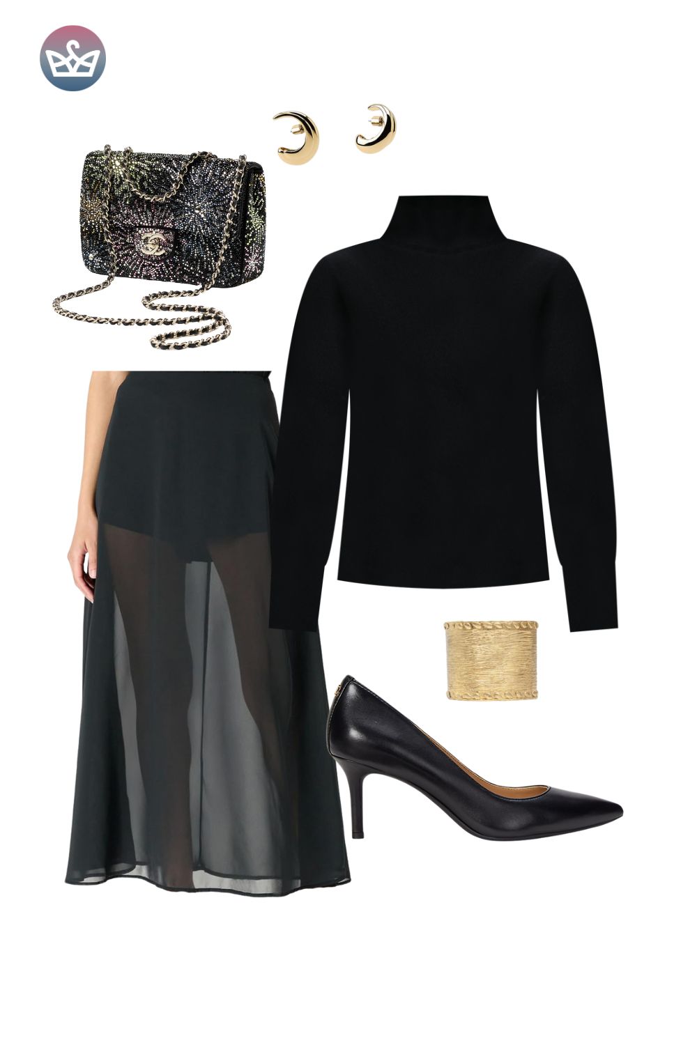 Options to use a cozy hangout staple for simple party outfits shop your closet first I mean it Pull out every skirt every interesting pant every piece that makes you feel something Think metallic jeans iridescent pants and skirts Try them with your mvp that you probably already own a black turtleneck Yes that one