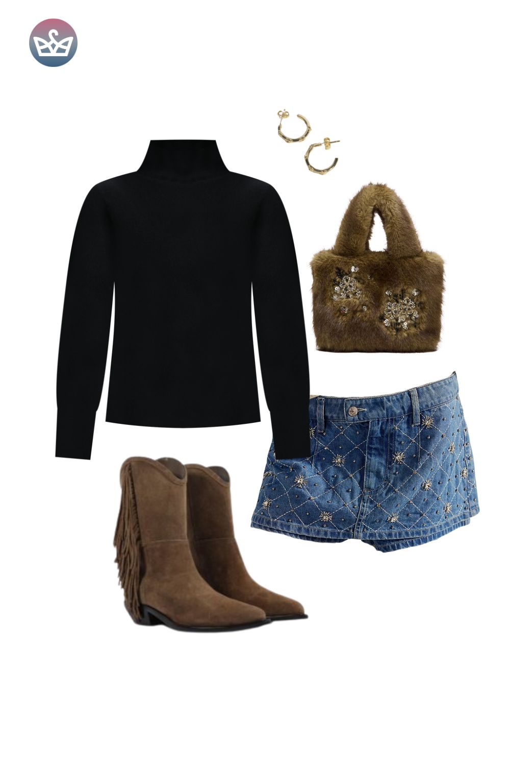 Options to use a cozy hangout staple for simple party outfits shop your closet first I mean it Pull out every skirt every interesting pant every piece that makes you feel something Think metallic jeans iridescent pants and skirts Try them with your mvp that you probably already own a black turtleneck Yes that one