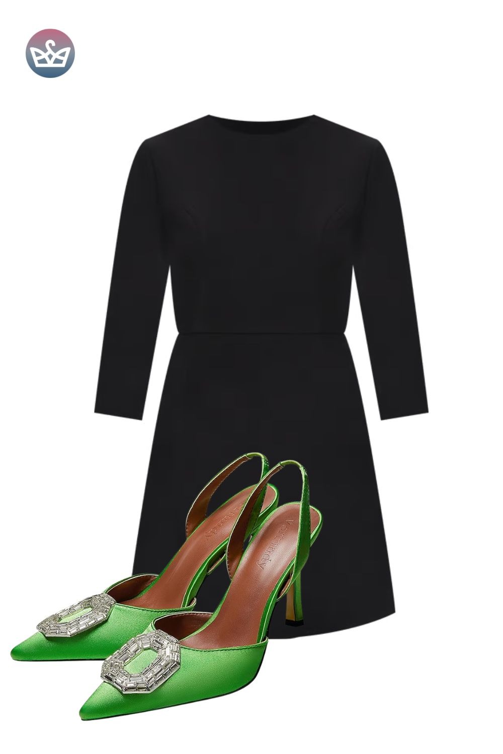 Under 0 statement accessories to style simple christmas outfitsfaux fur bag jeweled waterfall necklace crystal buckle flats and velvet hair bowspaired with black knits and denim for polished christmas outfits