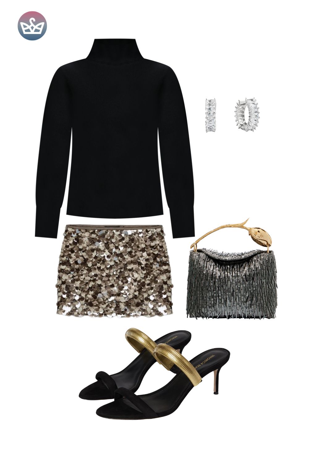 Options to use a cozy hangout staple for simple party outfits shop your closet first I mean it Pull out every skirt every interesting pant every piece that makes you feel something Think metallic jeans iridescent pants and skirts Try them with your mvp that you probably already own a black turtleneck Yes that one