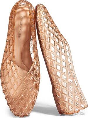 Women's Jelly Ballet Flats Mesh Casual Comfortable Jellies Shoes