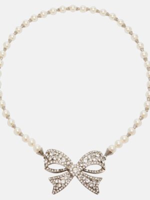 Alessandra Rich Embellished faux pearl necklace