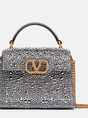 Valentino Garavani VSling Small embellished suede tote bag