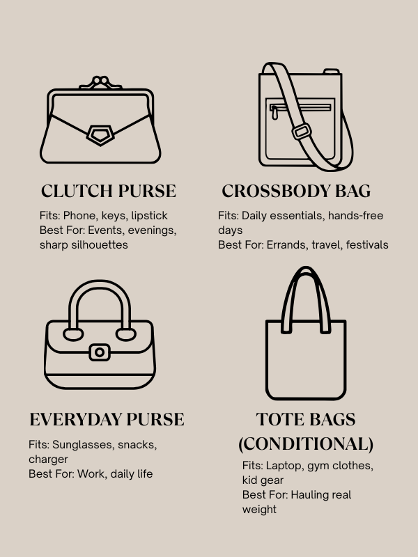 and when should you buy a green purse instead of a brown purse  Most women dont have a purse problem  They have a decision problem  You own the clutch purse You own the crossbody bag You own tote bags You probably own three versions of an everyday purse  And yet you still grab the same one  This is