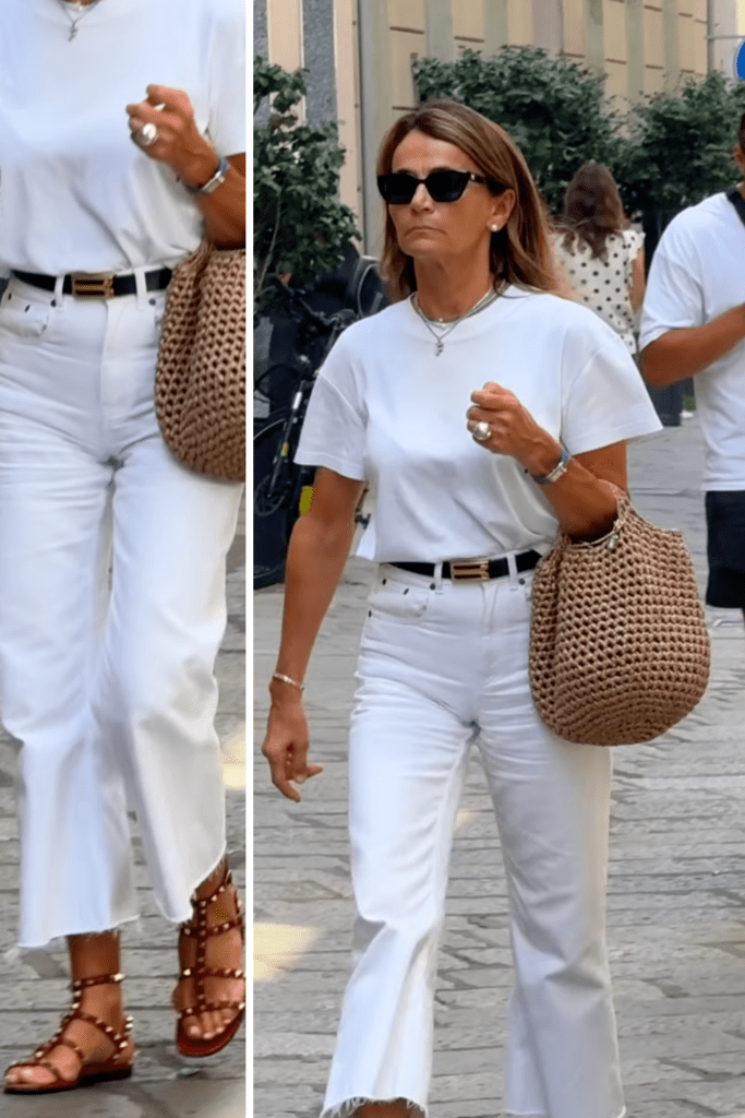 White summer outfits are perfect for weekend errands because they make ordinary clothes look lighter cleaner and more intentional The problem is not that most women do not have enough clothes The problem is that casual outfits can feel forgettable fast A white skirt can suddenly feel too precious white jeans can feel flat and