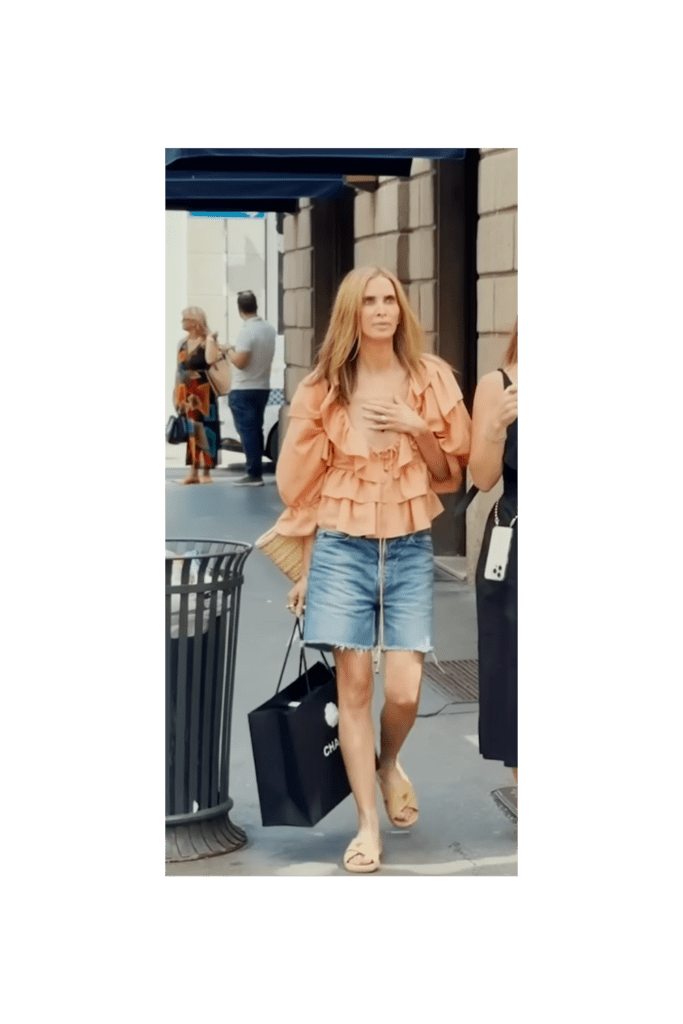 Jean shorts outfits for a european city vacation how to look put together without overpacking 5 adjust my crown Yes you can look put together in jorts I have to be upfront about my angle in all of life i love denim Always Which means i naturally love denim shorts as well So when im in paris and see women in them bells go off in my head and i want to prove you