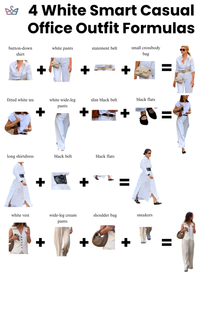 4 clean sharp looks that still feel wearable work outfits have to earn their place in your wardrobe They need to look professional enough to be taken seriously comfortable enough to wear for hours and simple enough that you can repeat them without feeling bored or overcomplicated White can be excellent for work because it