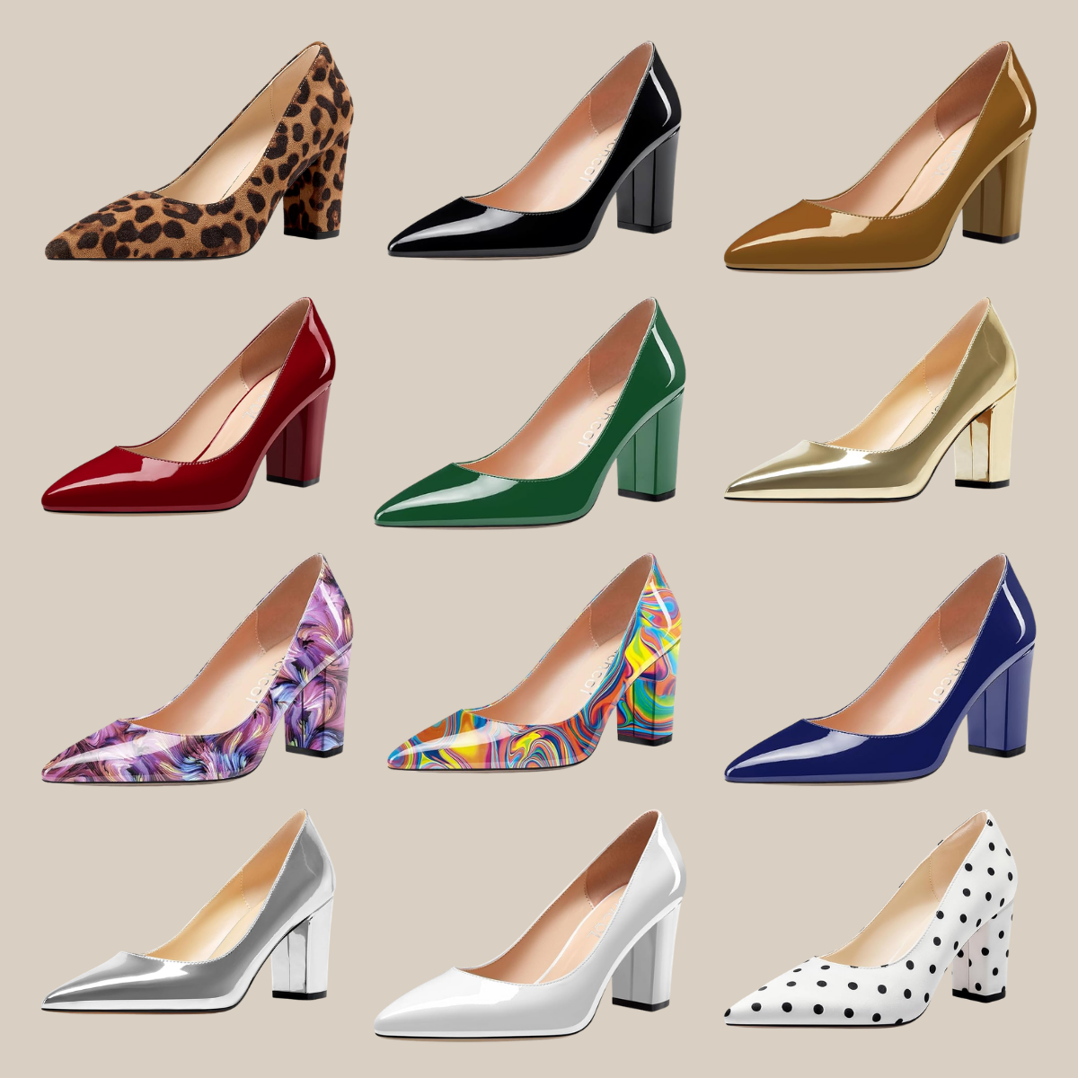 Grid of twelve womens high heeled pumps in assorted colors and prints on a beige background Tldr winter work outfits are easier with seven closet staples kick crop pants office shoes in the same color a button down a merino sweater a third piece weatherproof boots and a work tote Pair the pants and shoes in one color then build the top half around a button down and a merino sweater with a  adjust my crown