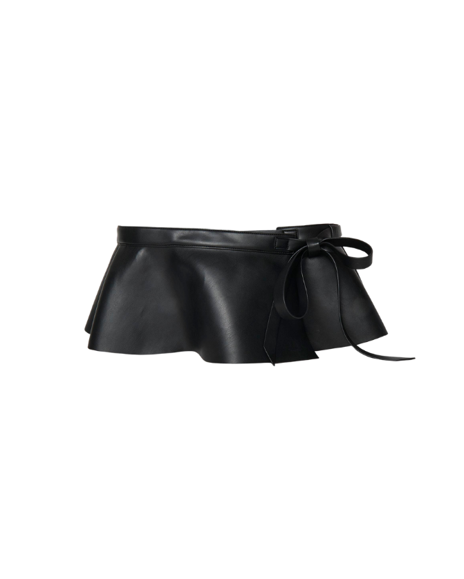 Black leather wrap belt with a bow tied at the side across the waist tldr yes you can repeat a winter wedding guest dress In one poll 71 of adults said they wouldnt notice The more of the same guests the more you change Swap the belt shoes and earrings and top your winter wedding guest outfit with velvet or satin Poll two looks crown the winner and note  adjust my crown
