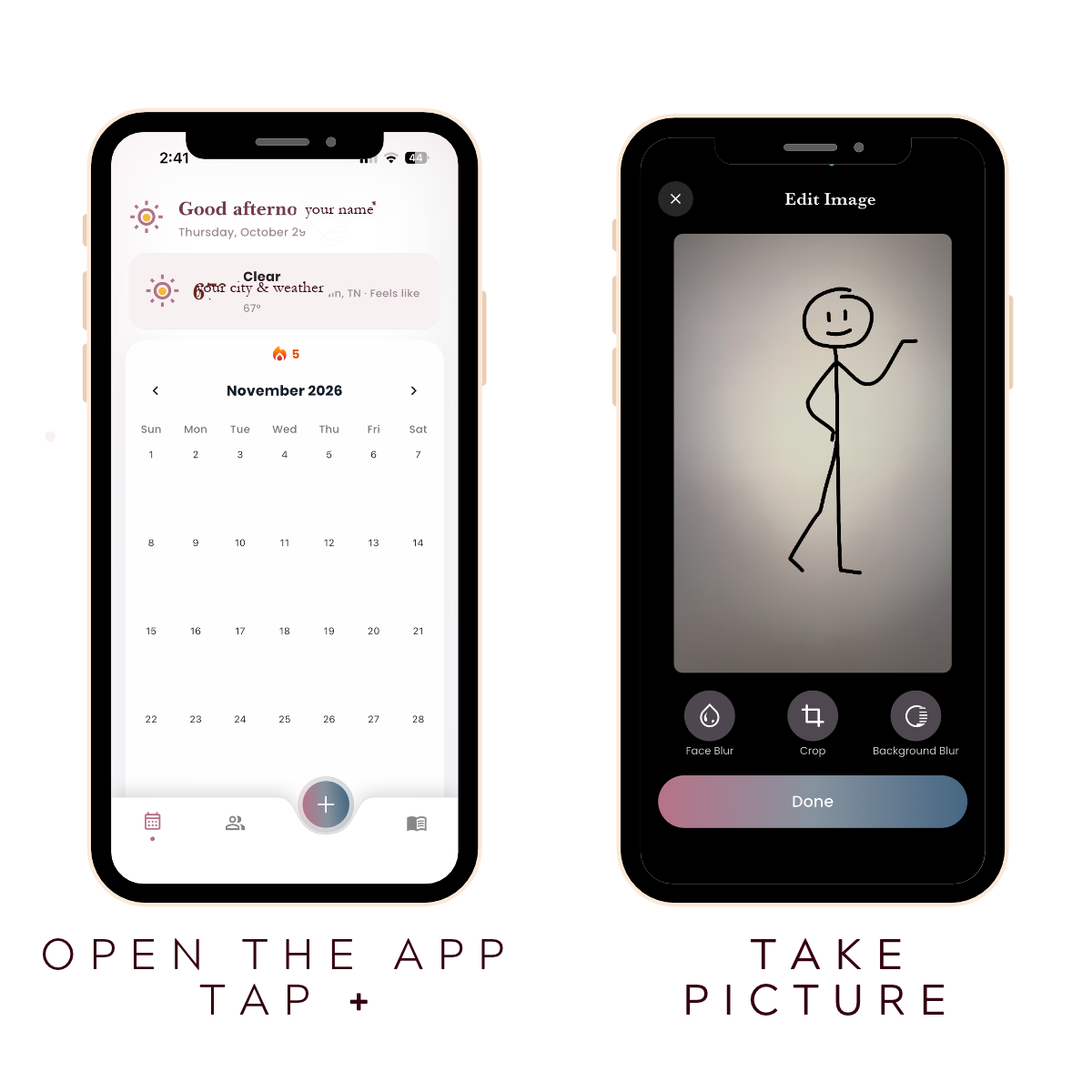 This is an image of two screens in a wardrobe app called adjust my crown that helps you manage your wardrobe organize your wardrobe and get opinions in a safe way developed by a mother This social media aspect is helpful to your life Tldr your capsule wardrobe is what you actually wear not a list you copy Log one mirror photo a day for 14 days then sort the pieces into repeats once and never Your repeats are your capsule A new piece is in if you reach for it Cant wait Keep what matches how you want  adjust my crown