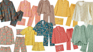 Collage of assorted pajama sets and sleepwear in floral gingham and bright patterns including tops bottoms and shorts in various colors Fall sets for every kind of sleeper tldr pick pajamas by how you sleep not by the print Hot sleepers gauze short sleeves or a light nightgown Cold sleepers long sleeves and full length pants Shop your sleep drawer first and keep what you actually reach for Torn between two sets Poll them in the adjust  adjust my crown